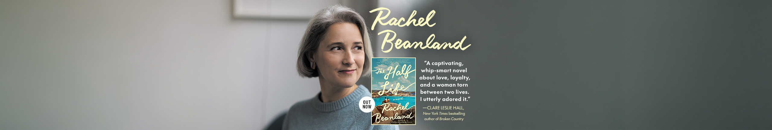 Image of Speaker Rachel Beanland alongside her new book THE HALF LIFE